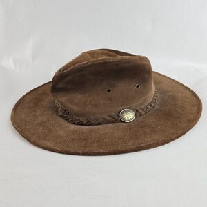 RedHead Outback Hat Mens Medium Brown Leather Cowboy Western Outdoor Suede